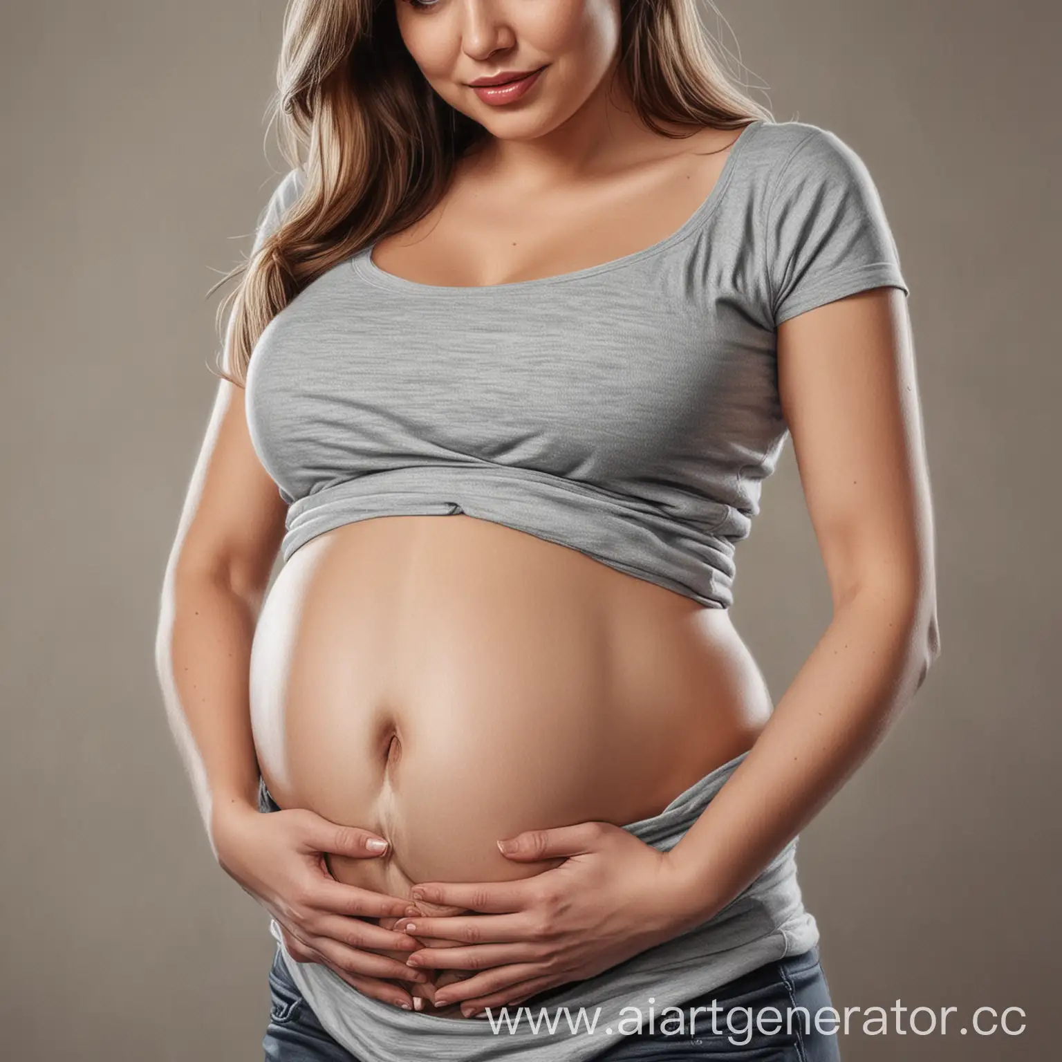 Realistic-Portrait-of-a-Pregnant-Woman-Smiling