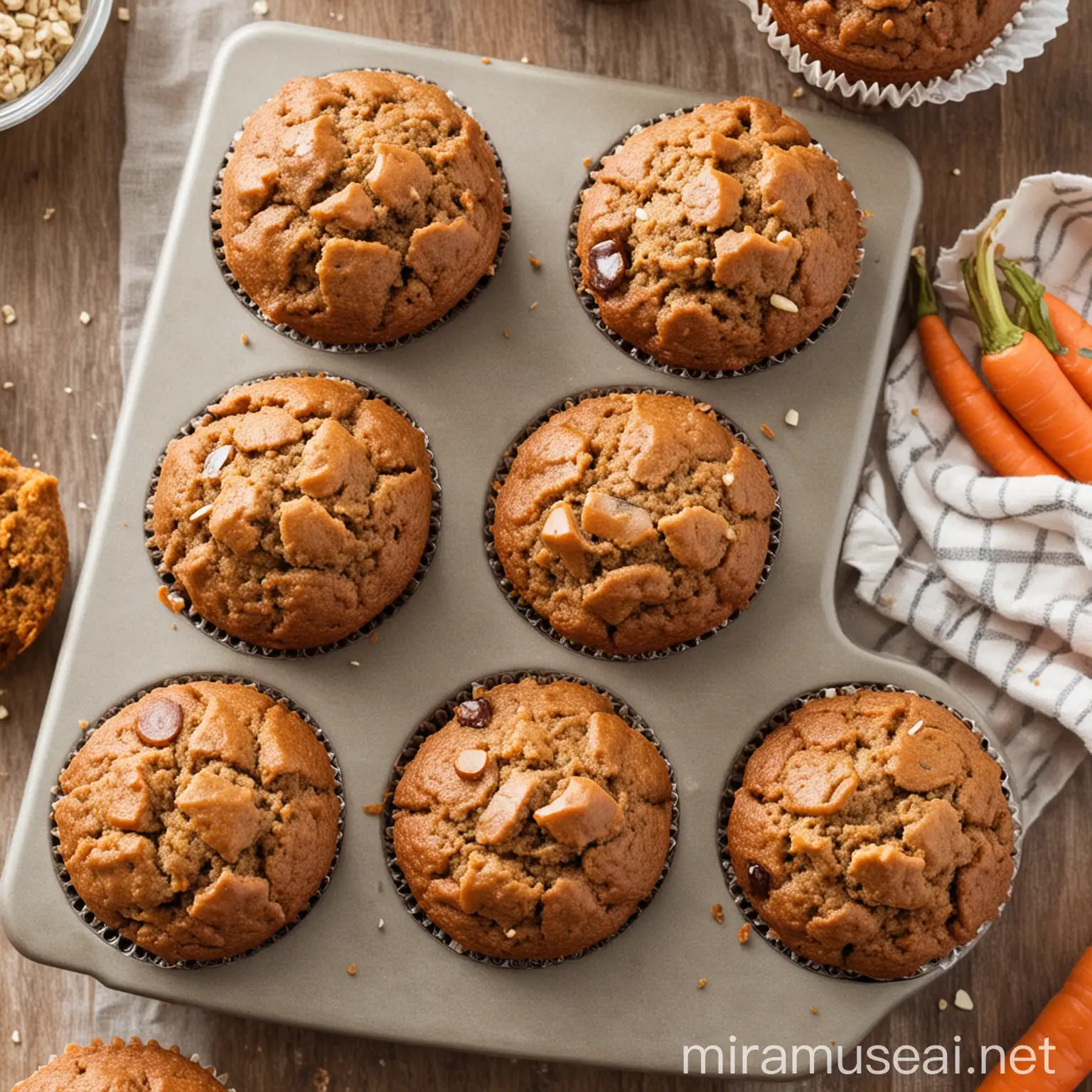 Muffins integrales de zanahoria