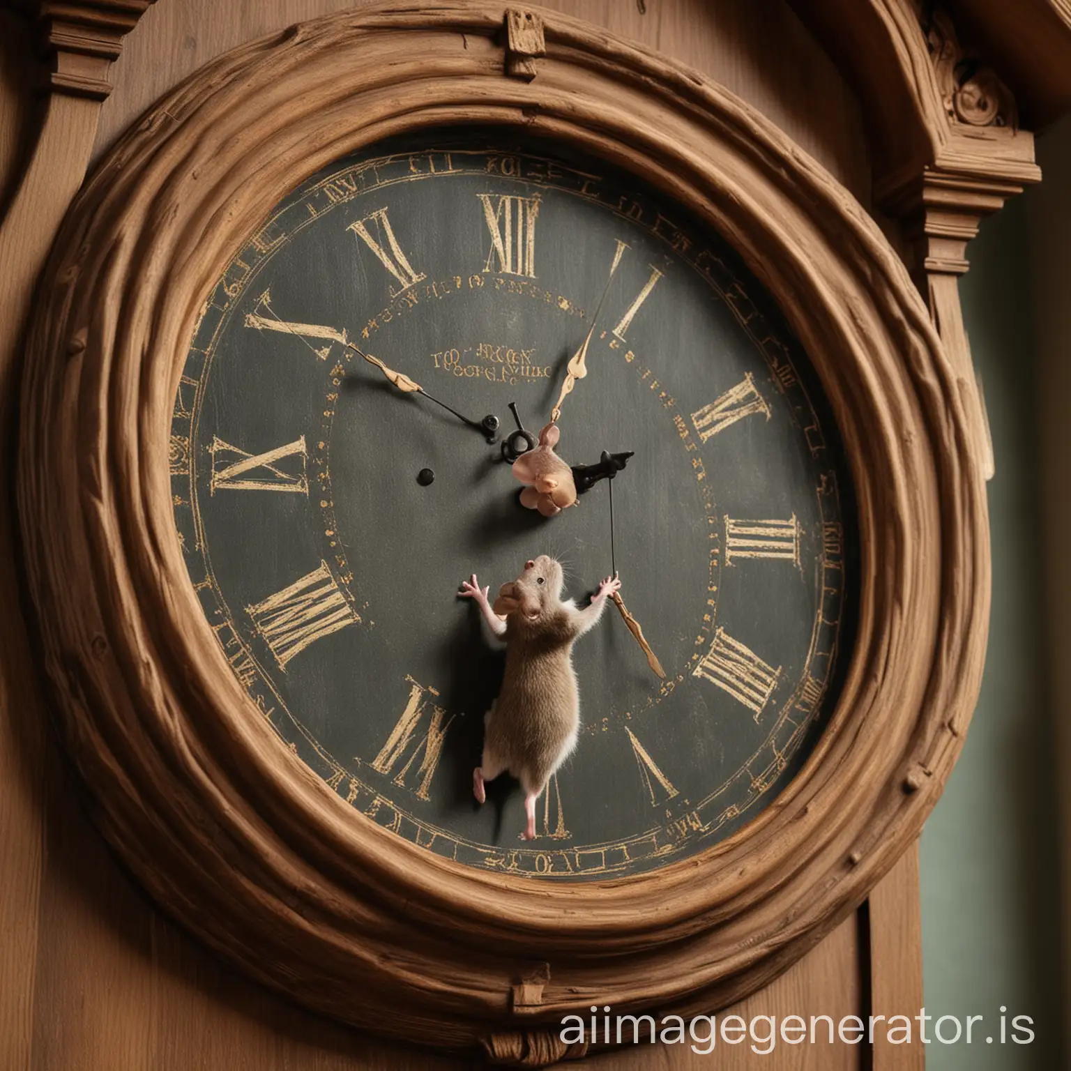 Graceful-Mouse-on-Grand-Clock-Ticking-Time