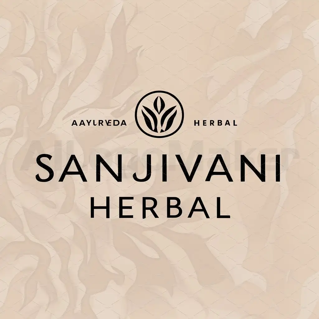 a logo design,with the text "Sanjivani Herbal", main symbol:Aayurveda Herbal,Moderate,be used in Others industry,clear background
