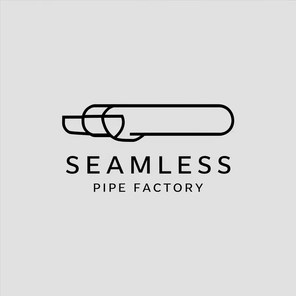 a logo design,with the text "seamless pipe factory", main symbol:seamless steel pipe,Minimalistic,be used in Construction industry,clear background