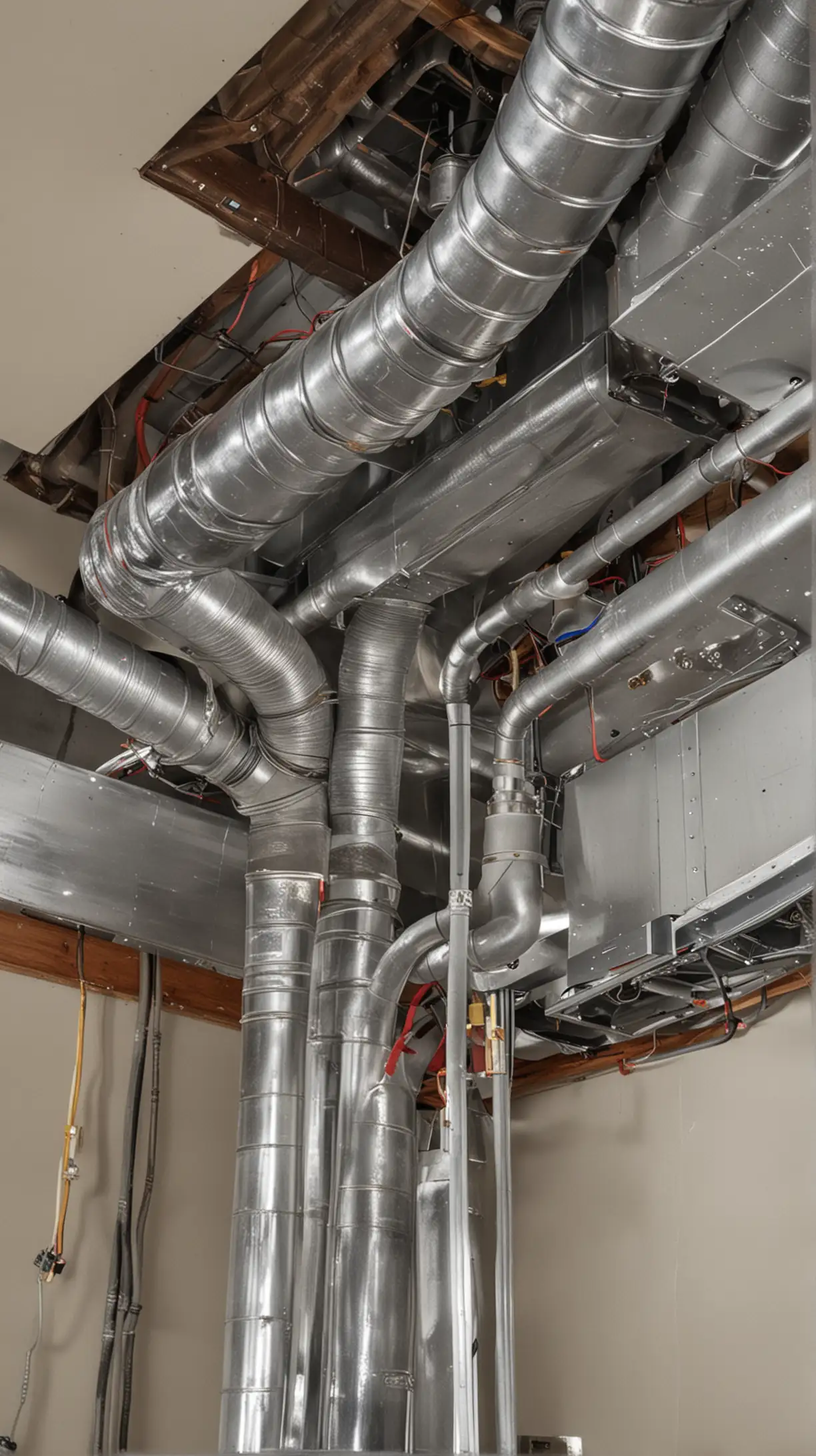 American HVAC Technicians Installing Ductwork Services