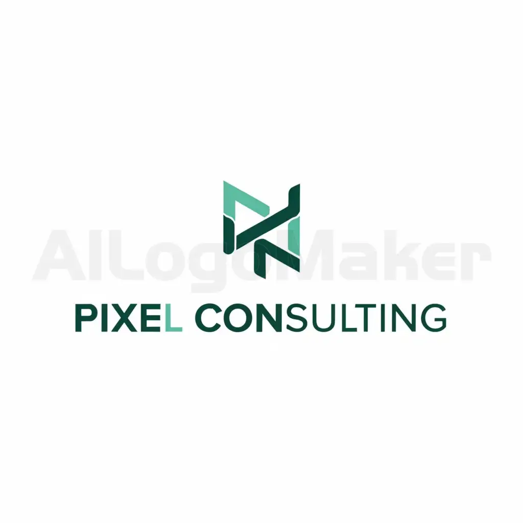 a logo design,with the text "Pixel Consulting", main symbol:Teal coloured,Minimalistic,clear background