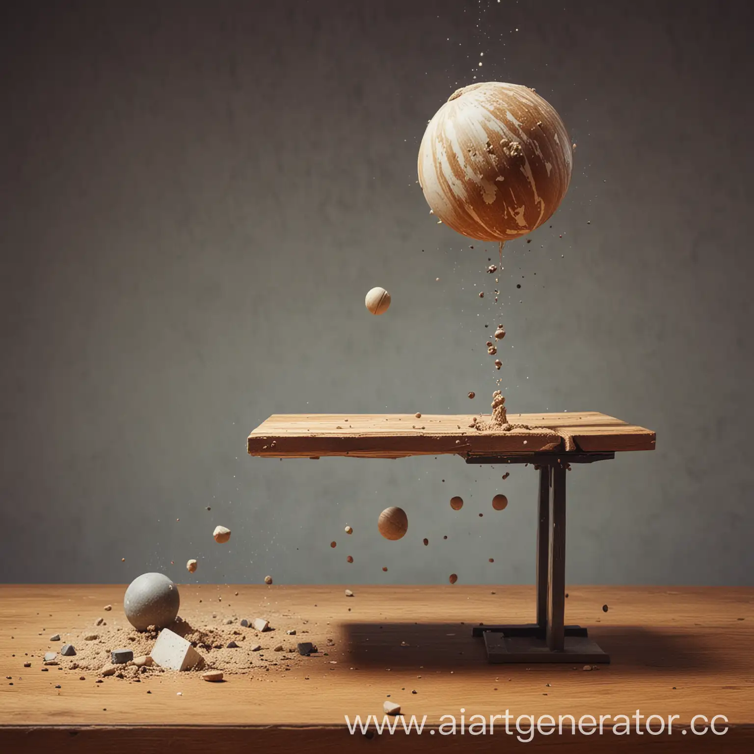 Various-Objects-Falling-from-a-Table-Due-to-Gravity