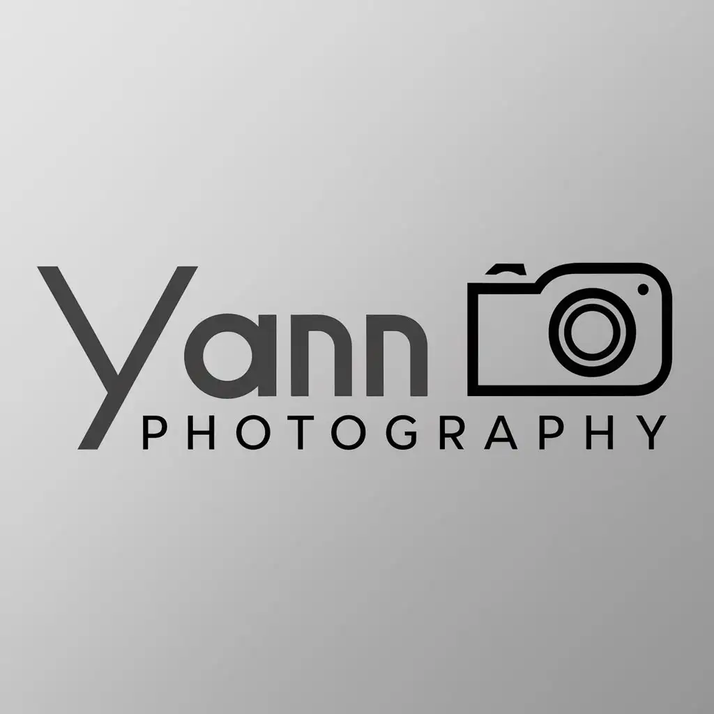 a logo design,with the text "Yann photography", main symbol:a camera,Moderate,be used in Technology industry,clear background