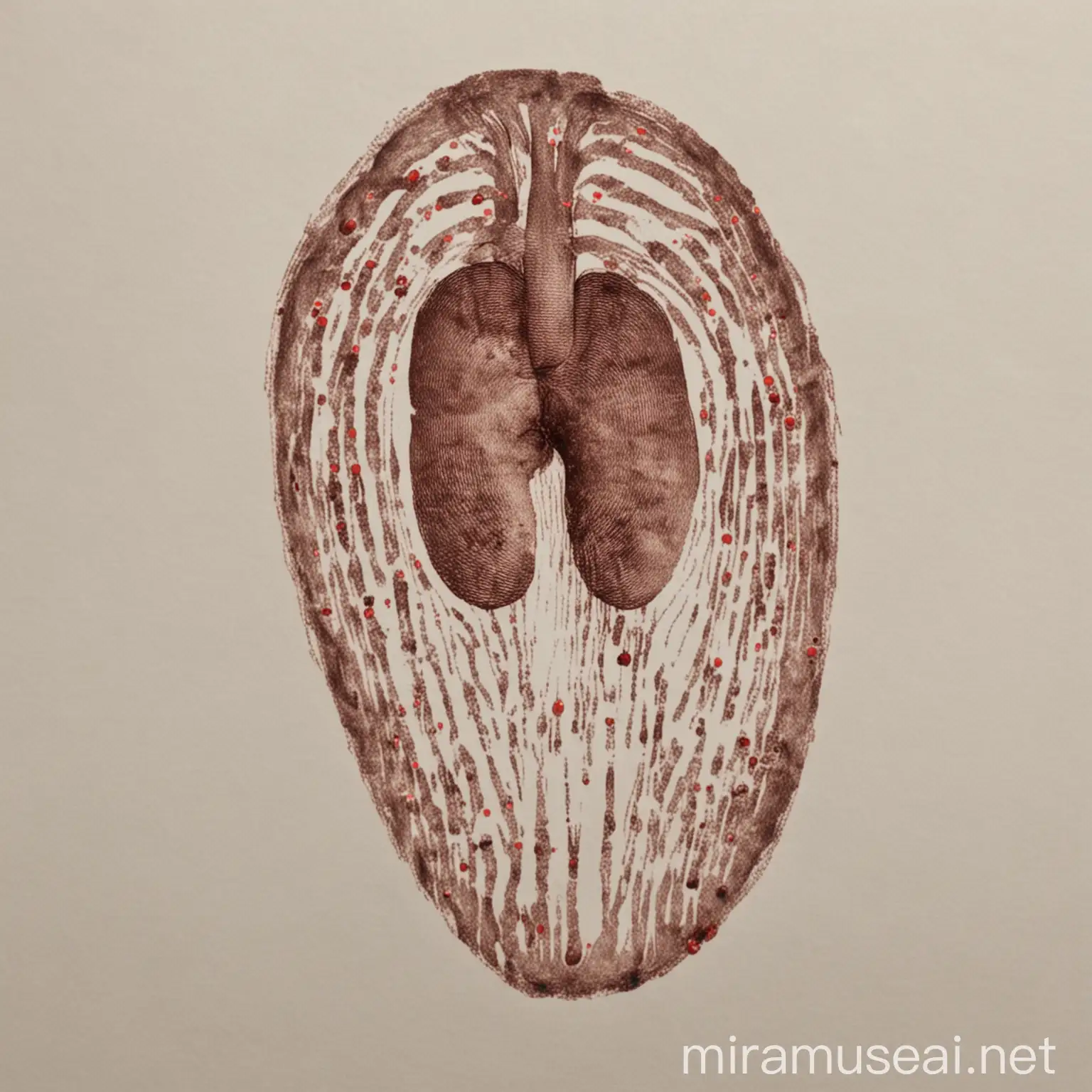 Human Kidney with Fingerprint Pattern Medical Illustration
