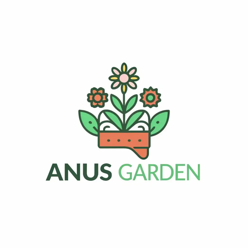 a logo design,with the text "ANUS GARDEN", main symbol:GARDENING,Moderate,clear background