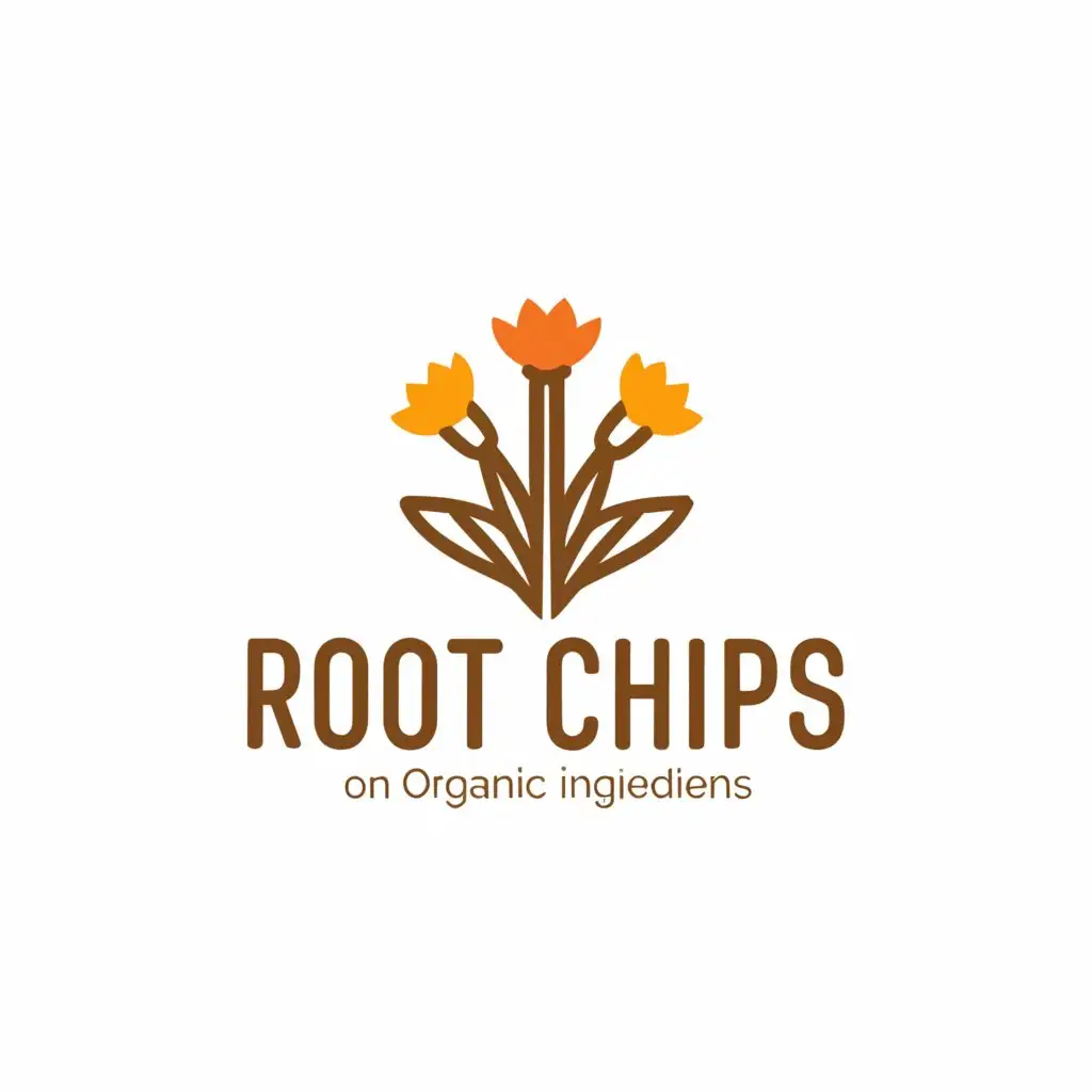 LOGO-Design-for-Root-Chips-Vibrant-Roots-and-Flower-Symbolism-for-a-Distinct-Restaurant-Identity