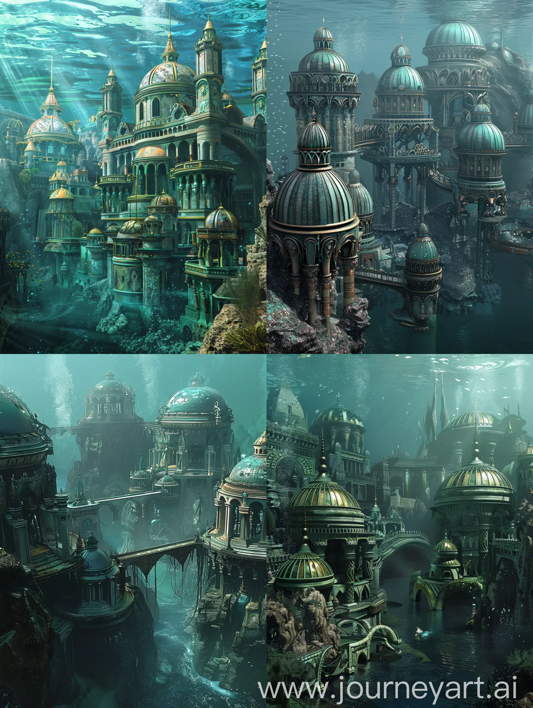 подводный город с крышами-куполами