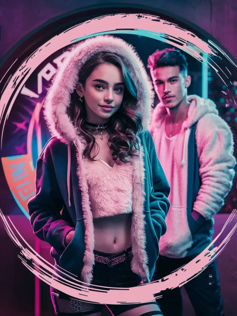 Teenage-Cyberpunk-Couple-Embracing-in-Edgy-Reality-TV-Portrait