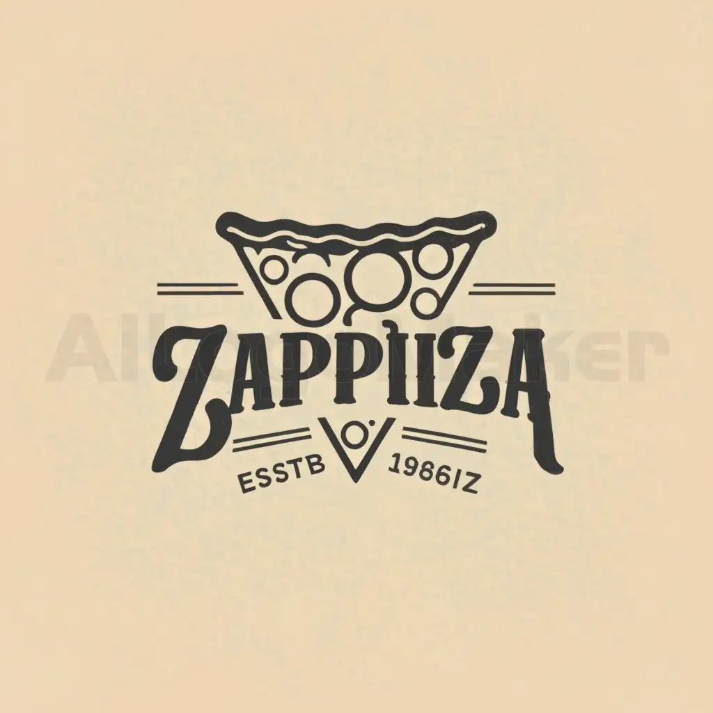LOGO-Design-For-Zappiza-Minimalistic-Pizza-Symbol-with-Vintage-Vibes-for-Restaurant-Industry