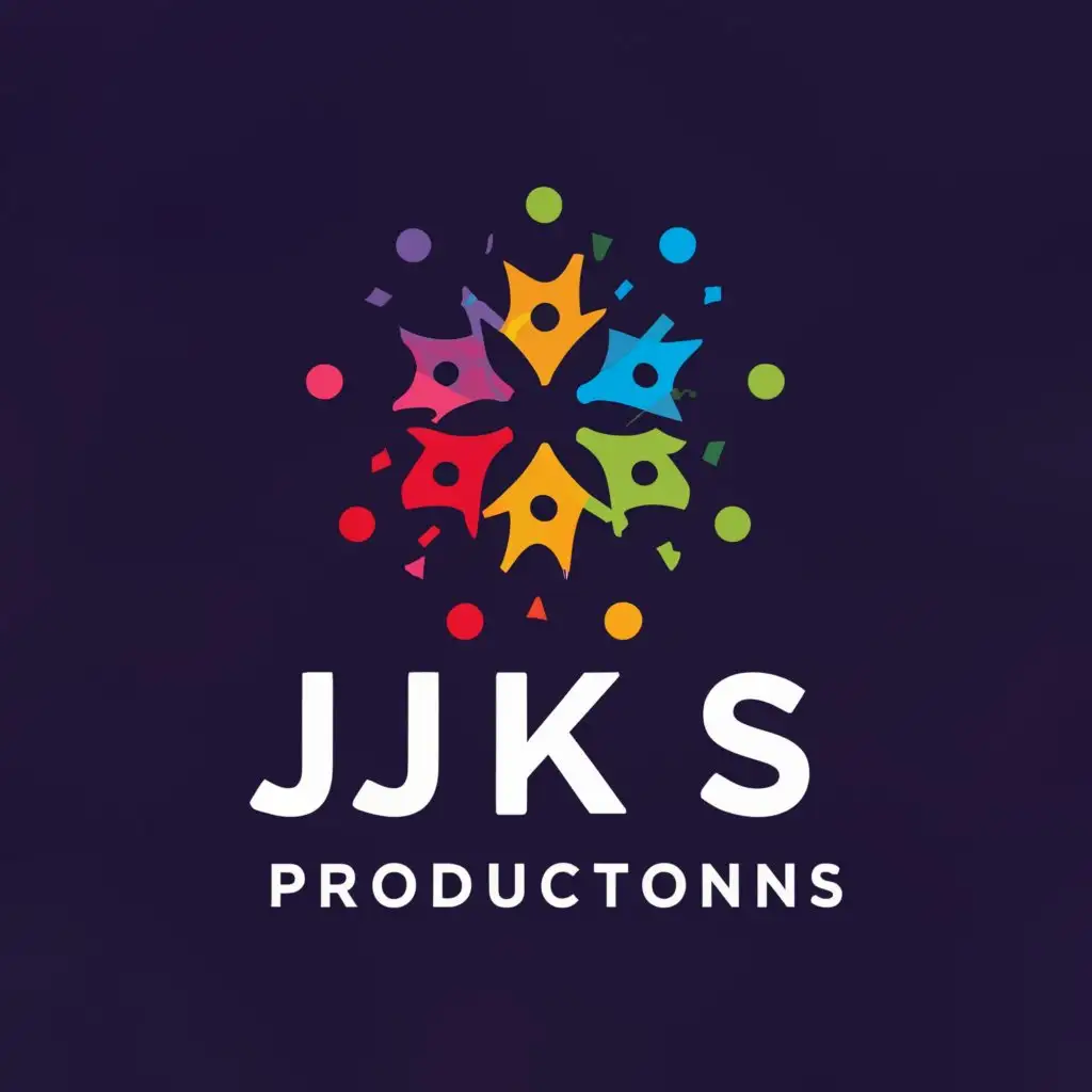 a logo design,with the text "JKS Productions", main symbol:Stars and colorful light,complex,be used in Entertainment industry,clear background