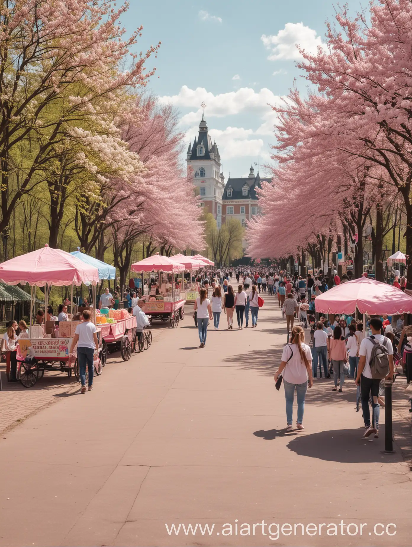 Vibrant-Spring-Park-Scene-with-Attractions-and-Refreshments