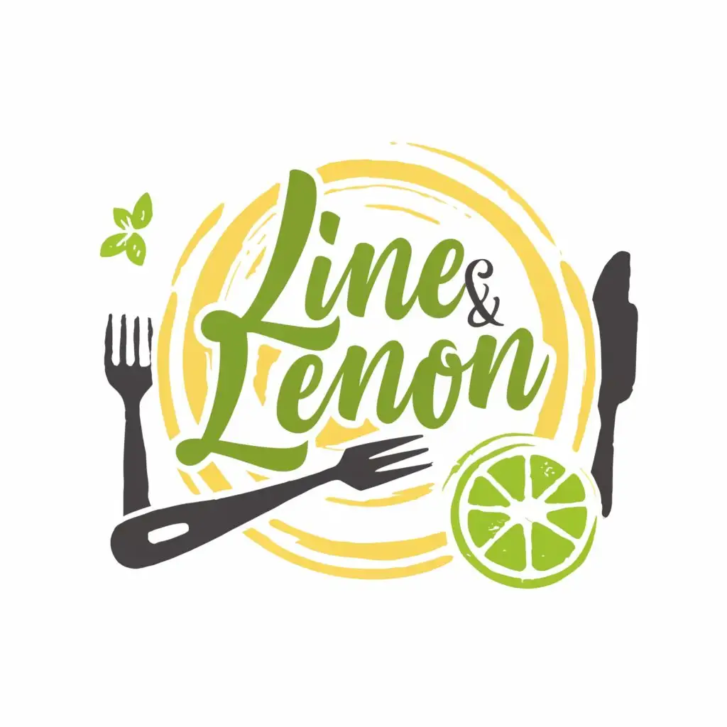 a logo design,with the text "Lime & Lemon", main symbol:Plate, spoon etc,Moderate,be used in Restaurant industry,clear background