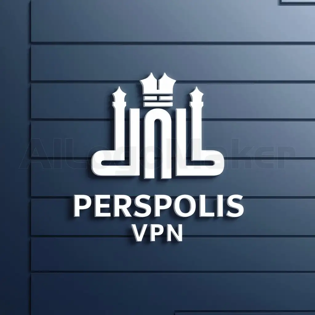 a logo design,with the text "Perspolis vpn", main symbol:Perspolis iran,Moderate,be used in Internet industry,clear background