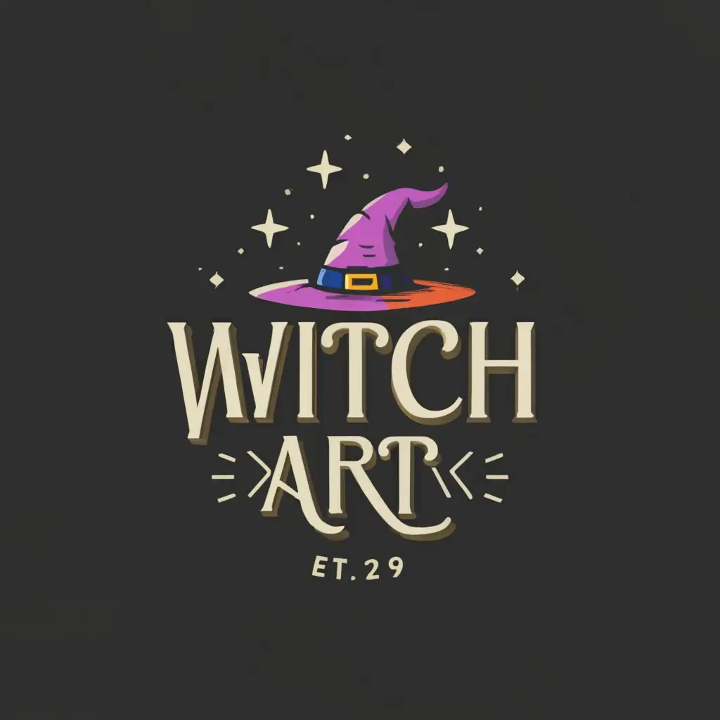 a logo design,with the text "Witch Art", main symbol:Witch,Moderate,be used in Retail industry,clear background