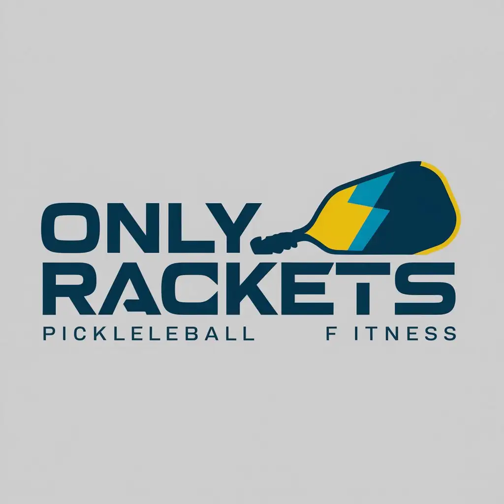 a logo design,with the text "Only Rackets", main symbol:Pickleball racket,Moderate,be used in Sports Fitness industry,clear background