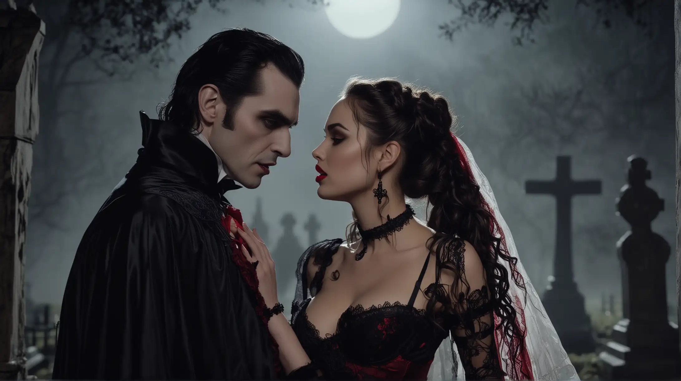 Rachel Leigh Cook in Eerie Graveyard Kissing Count Dracula