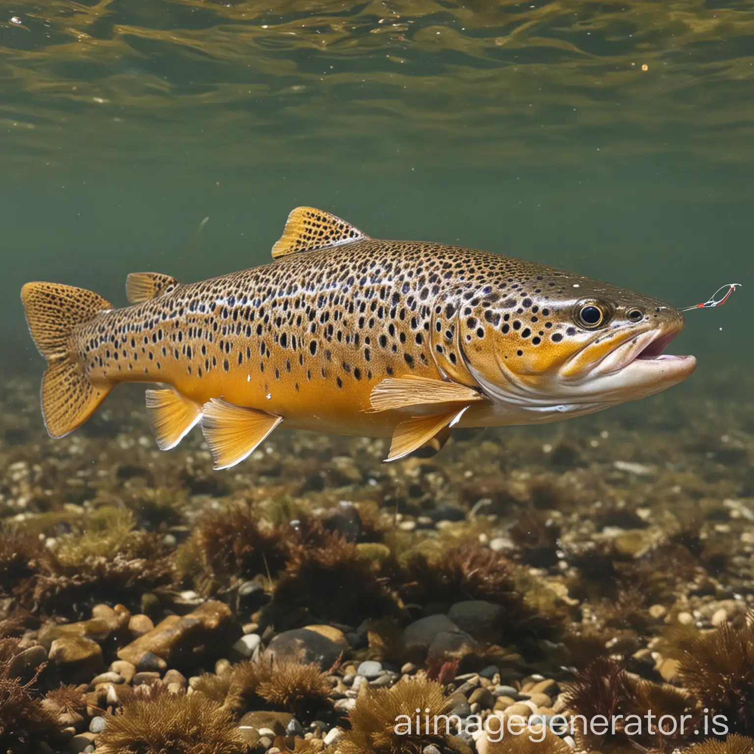 brown trout with antennas