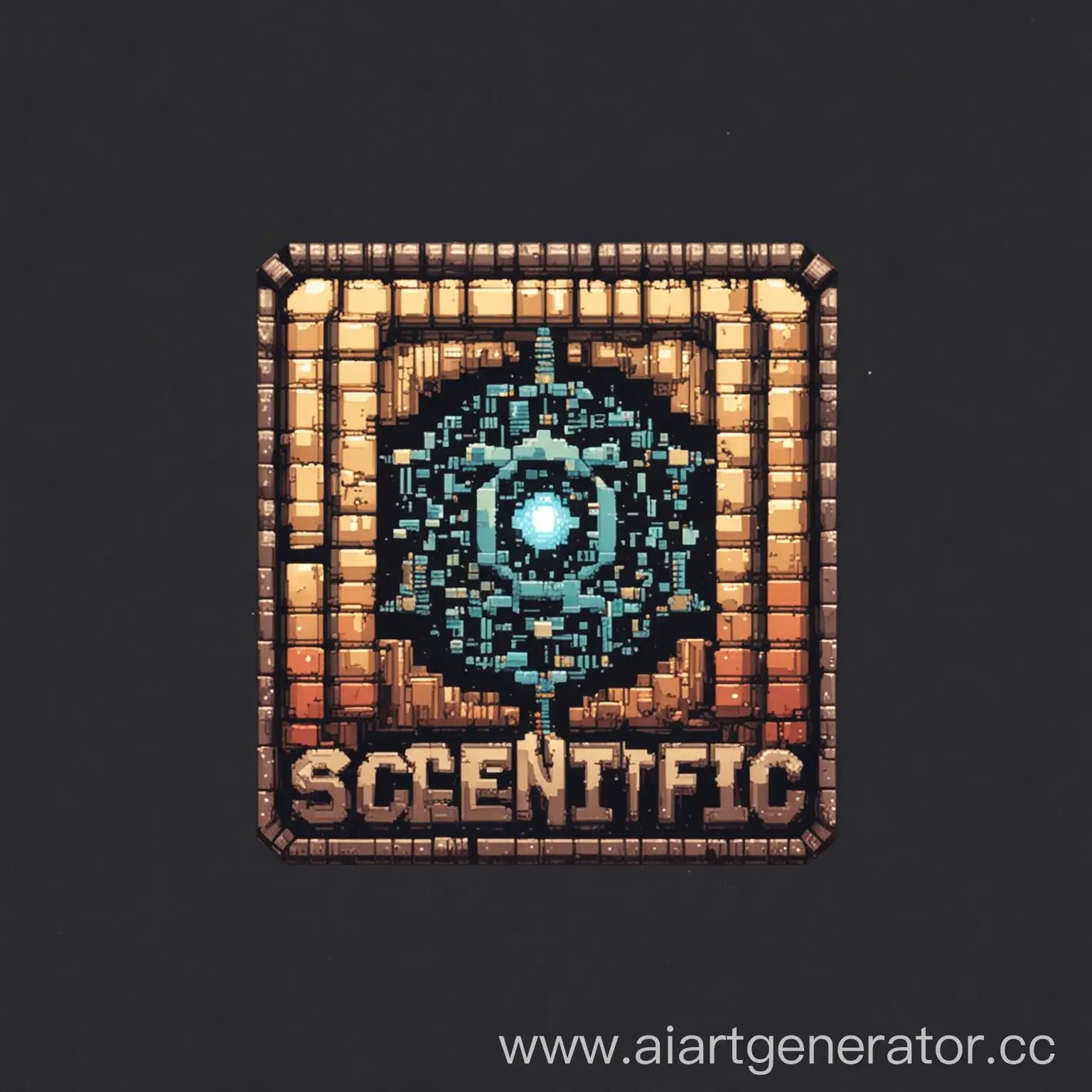 логотип научного блока в pixel art