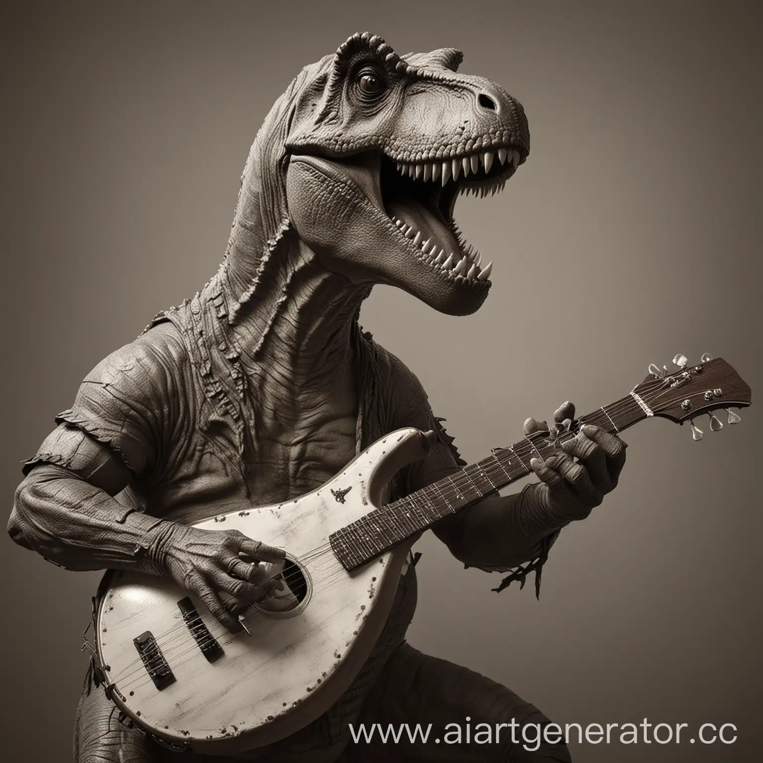 Realistic-TRex-Playing-Balalaika-in-Monotone-Setting