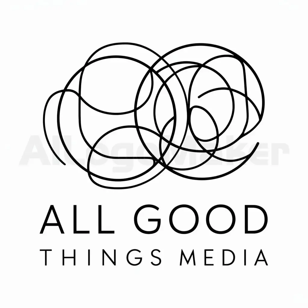 a logo design,with the text "All Good Things Media", main symbol:Interconnected,complex,be used in Internet industry,clear background