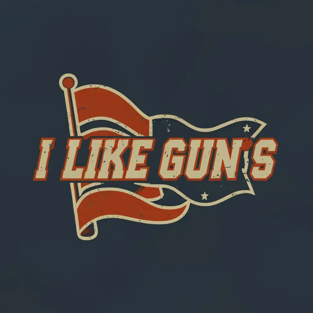 a logo design,with the text "I Like Guns", main symbol:pennant,Moderate,clear background