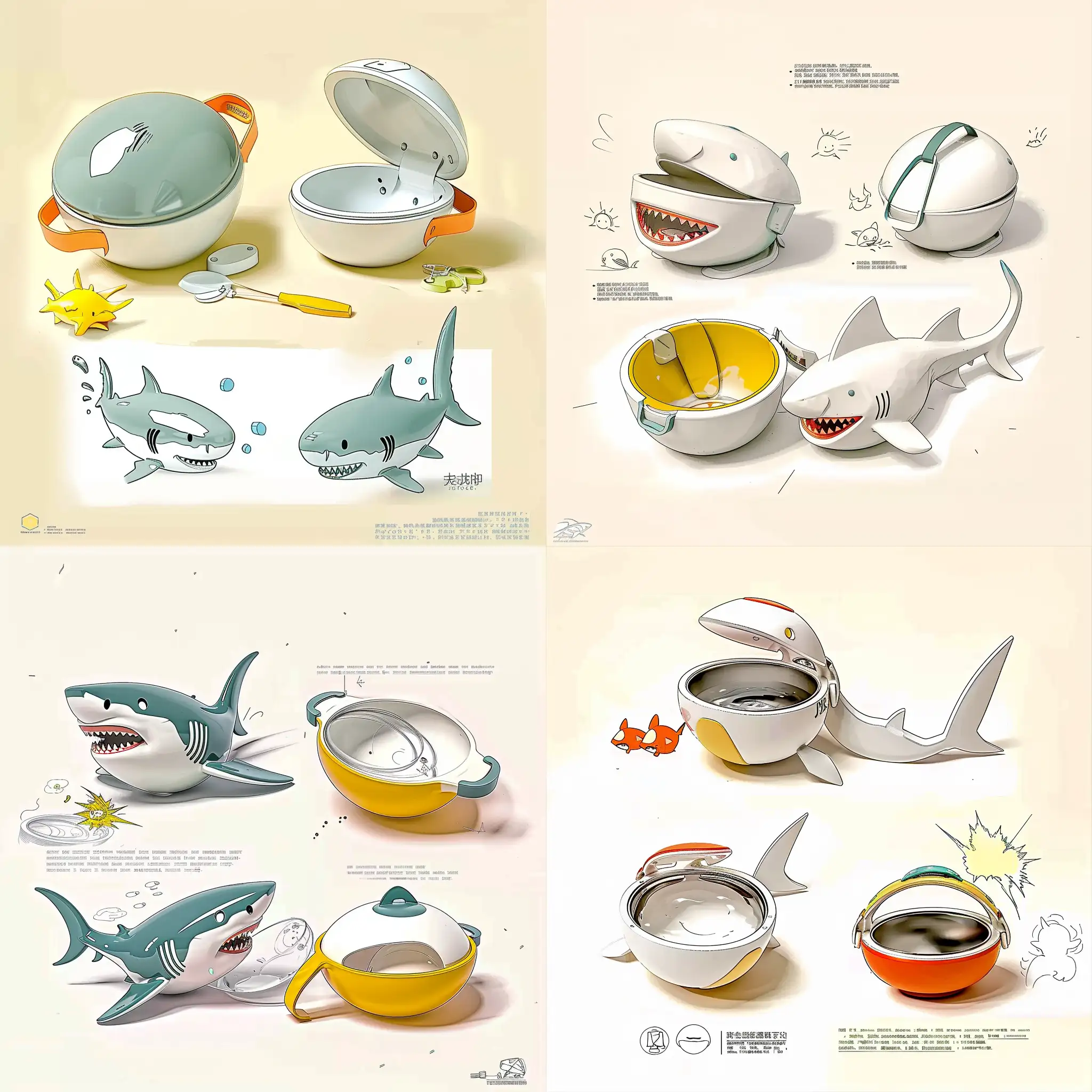 Childrens-SharkShaped-Insulated-Bowl-Design-Sketch