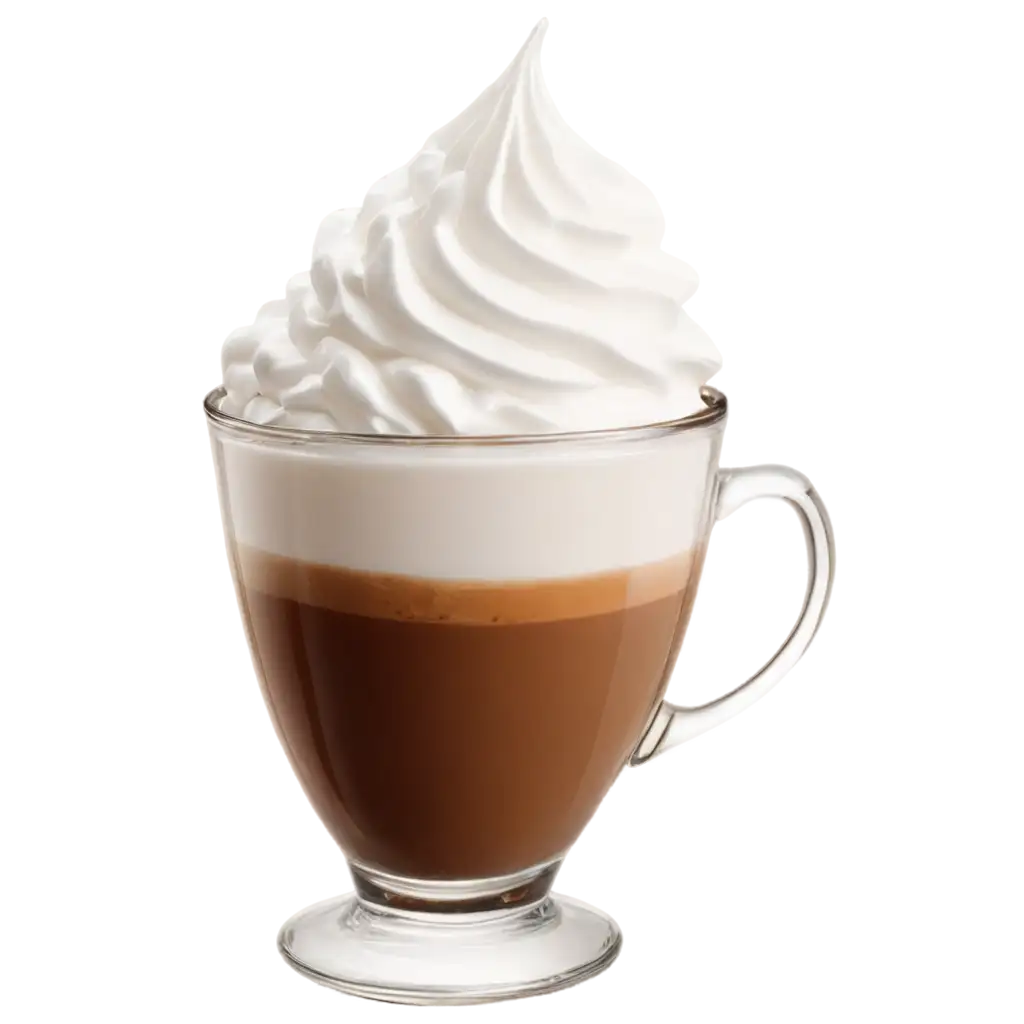 Glass of coffee with whipped cream