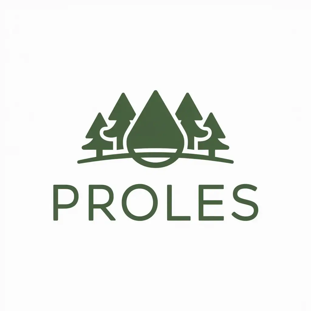 a logo design,with the text "ProLes", main symbol:forest,Minimalistic,clear background