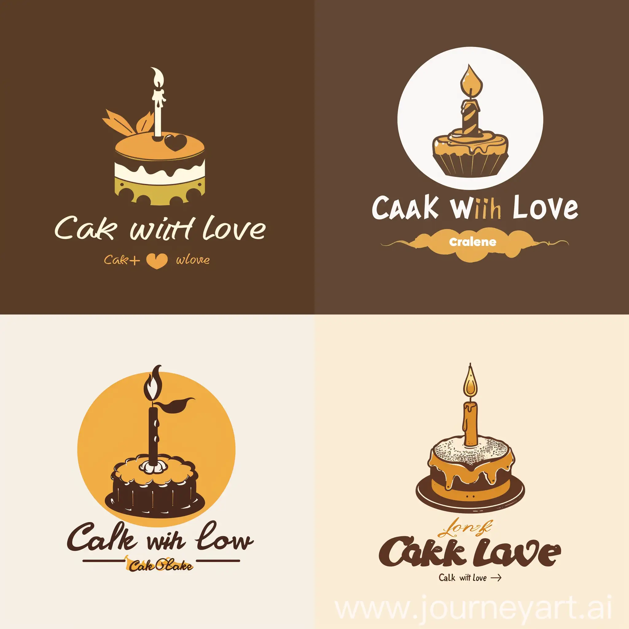 BrownYellow-Bento-Cake-Logo-with-Candle-and-Cake-with-Love-Inscription