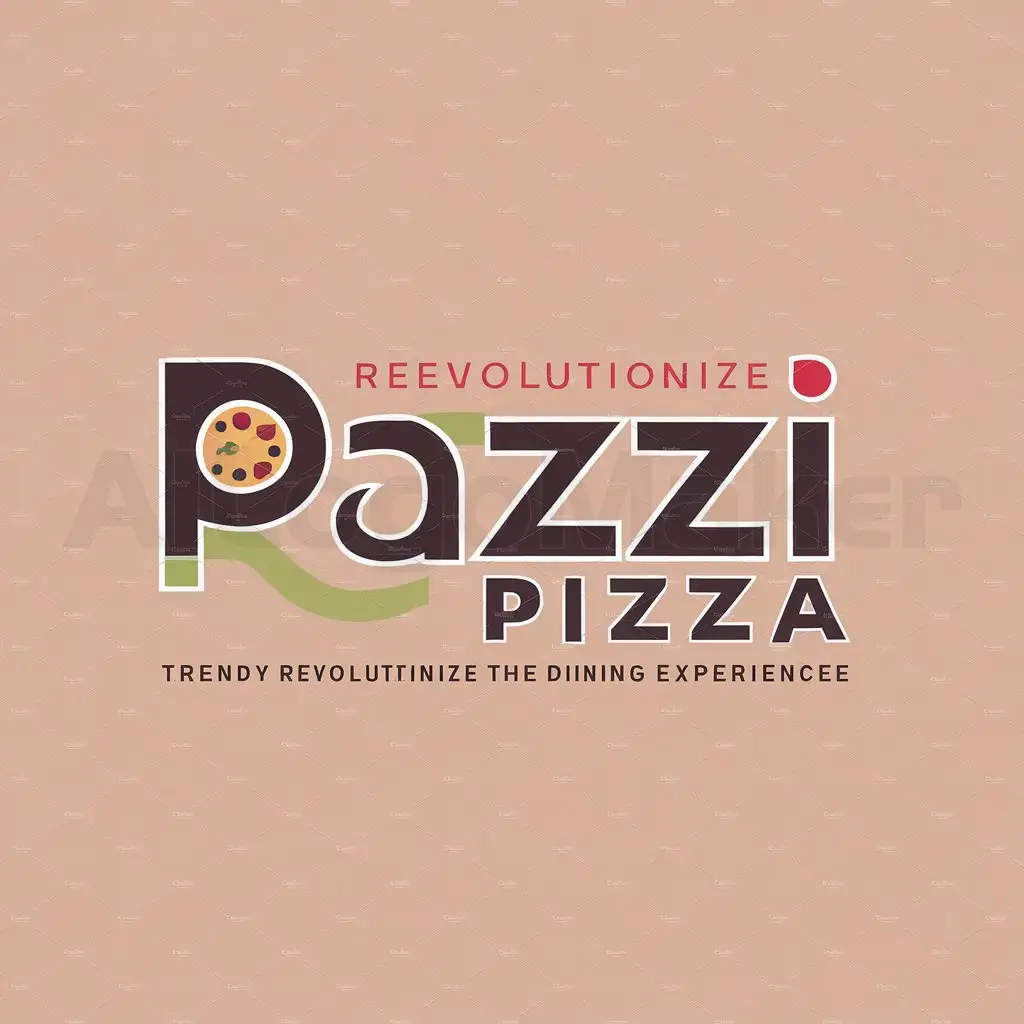 a logo design,with the text "Pazzi Pizza", main symbol:a trendy and modern pizza restaurant that aims to revolutionize the pizza dining experience colored logo,Moderate,clear background