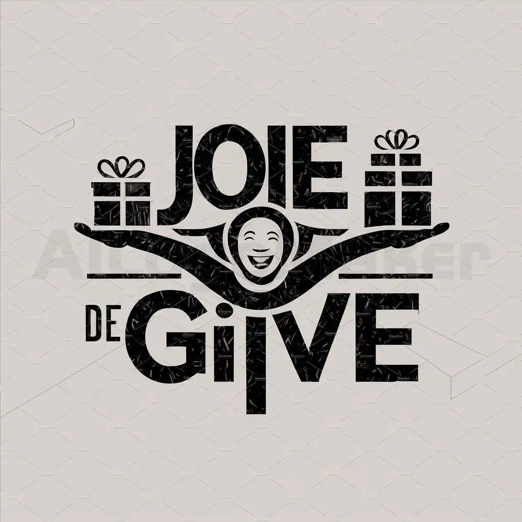 a logo design,with the text "Joie de Give", main symbol:joyful gifts,complex,be used in Others industry,clear background