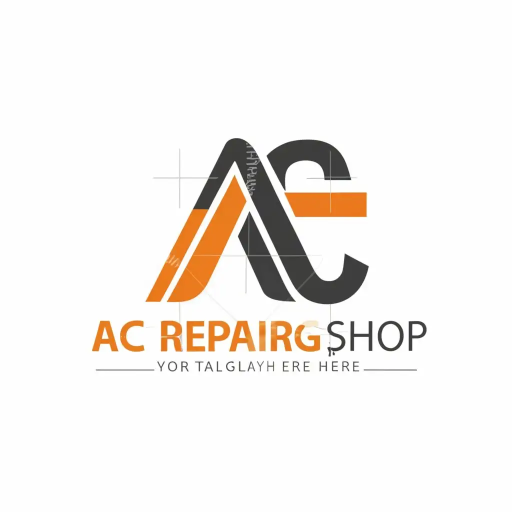 a logo design,with the text "AC reparing shop", main symbol:AC,Moderate,be used in Others industry,clear background