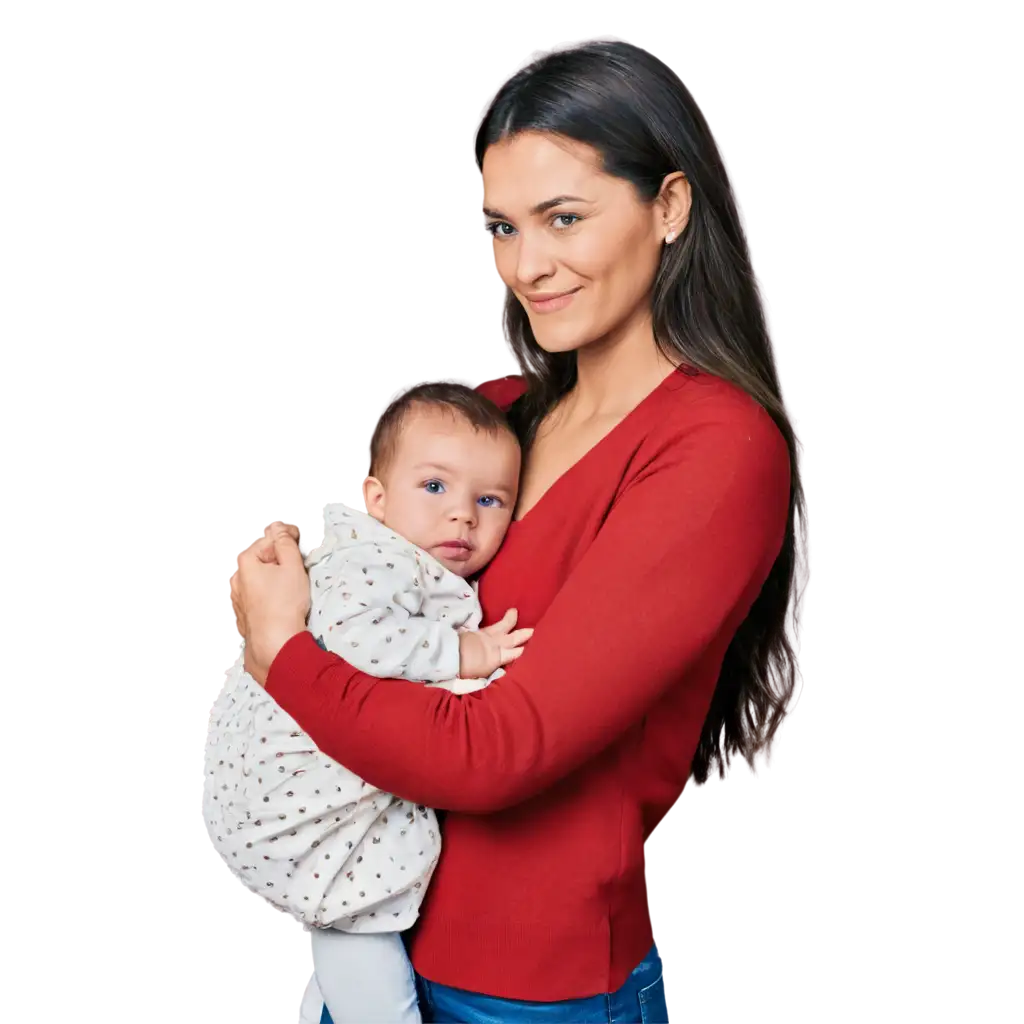 Beautiful-PNG-Image-of-a-Woman-Holding-Her-Baby-Heartwarming-Motherhood-Moment-Captured-in-High-Quality