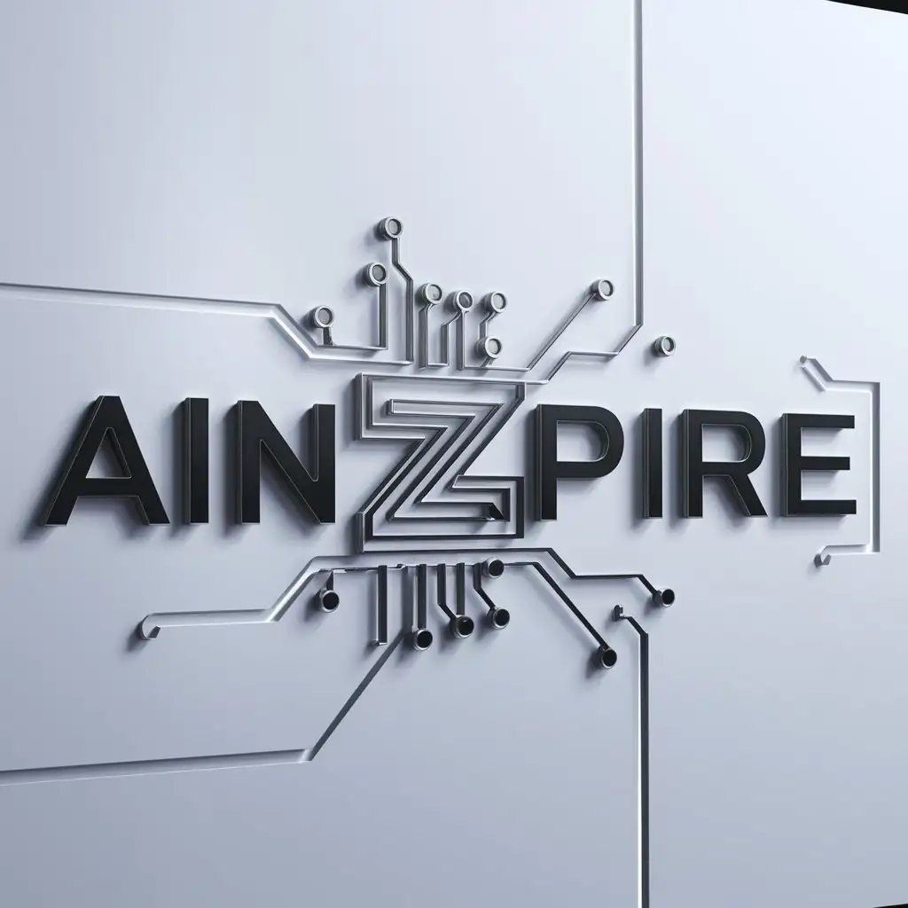 a logo design,with the text "AinZpire", main symbol:electronics,complex,be used in Technology industry,clear background