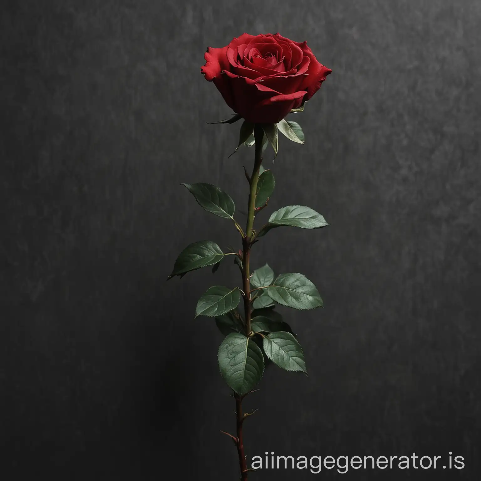 Red-Rose-on-Dark-Wall-Aesthetic-Romantic-Floral-Beauty-Against-Moody-Background