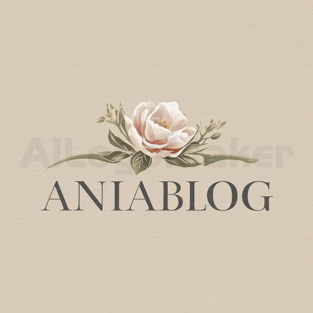 a logo design,with the text "AniaBlog", main symbol:flower,Moderate,be used in garden industry,clear background