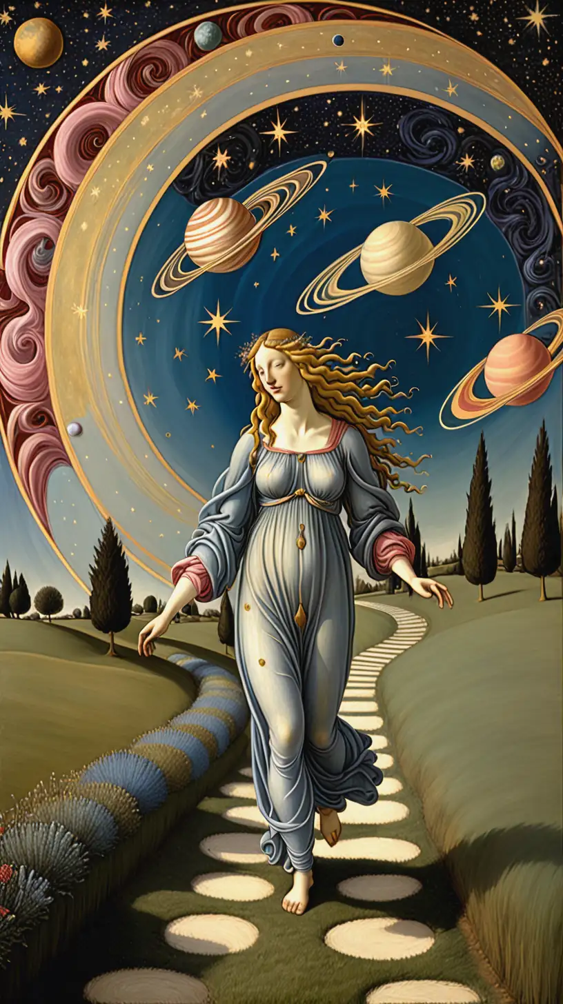 Celestial Journey A Botticelli Style Cosmic Path