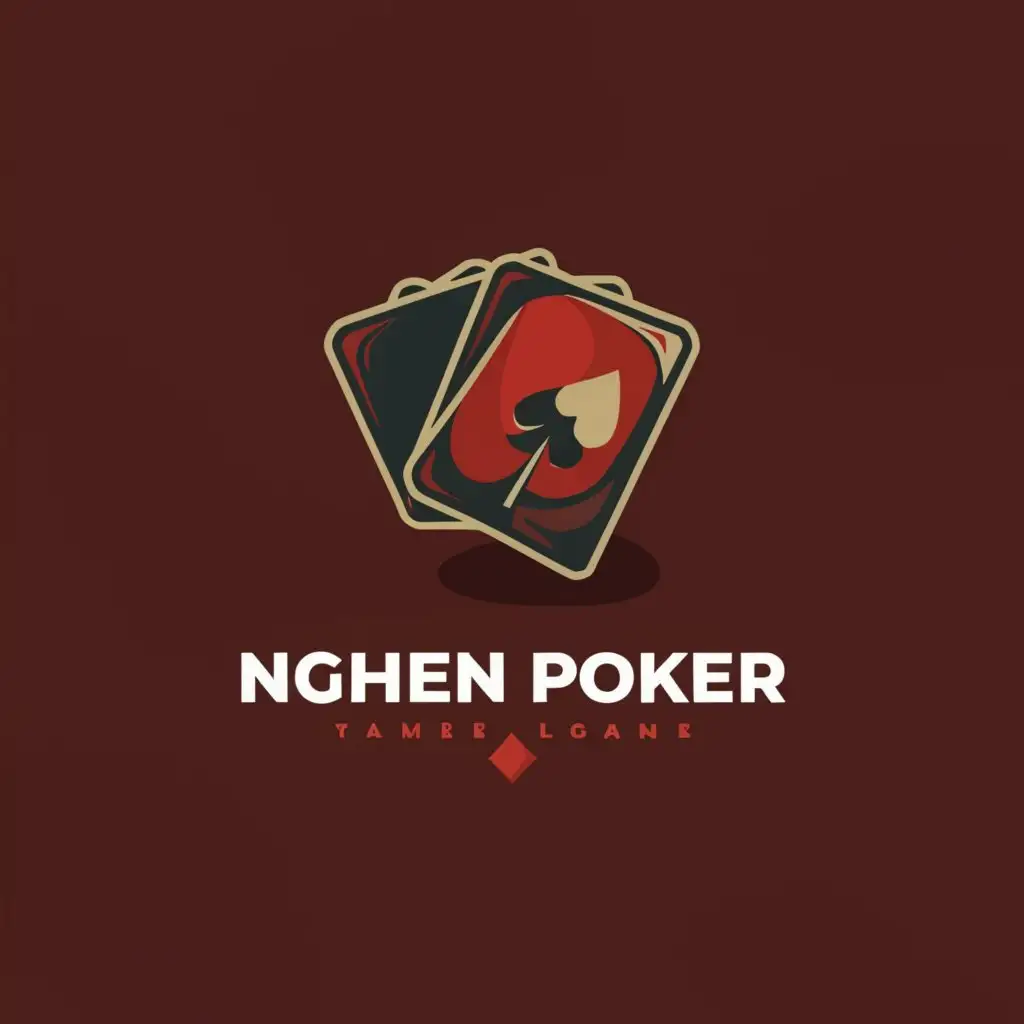 a logo design,with the text "Nghien Poker", main symbol:Poker, a card, red, black, gamble,Moderate,clear background