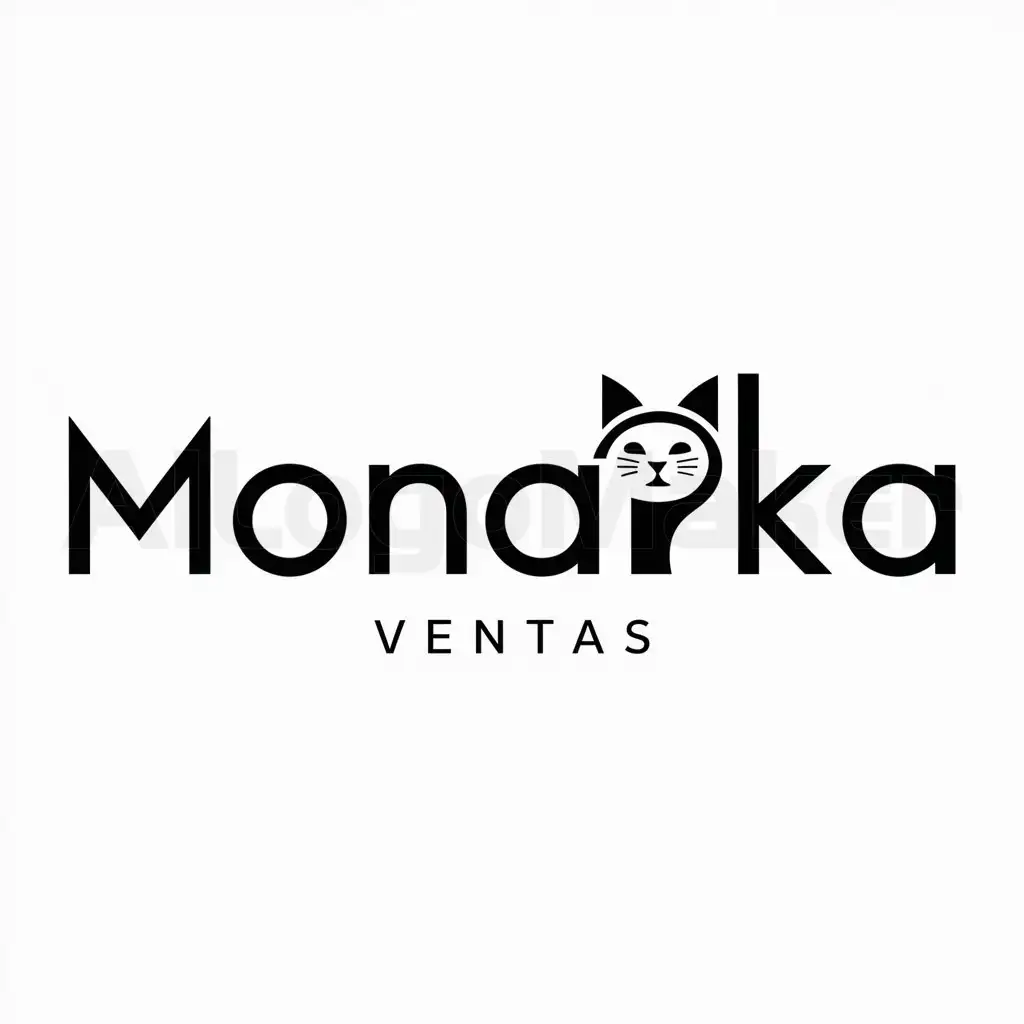 a logo design,with the text "MONARKA", main symbol:gato,Moderate,be used in VENTAS industry,clear background
