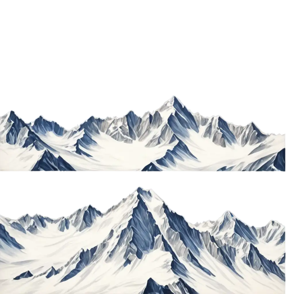 Rocky Mountain range with snow and make it look like it was drawn