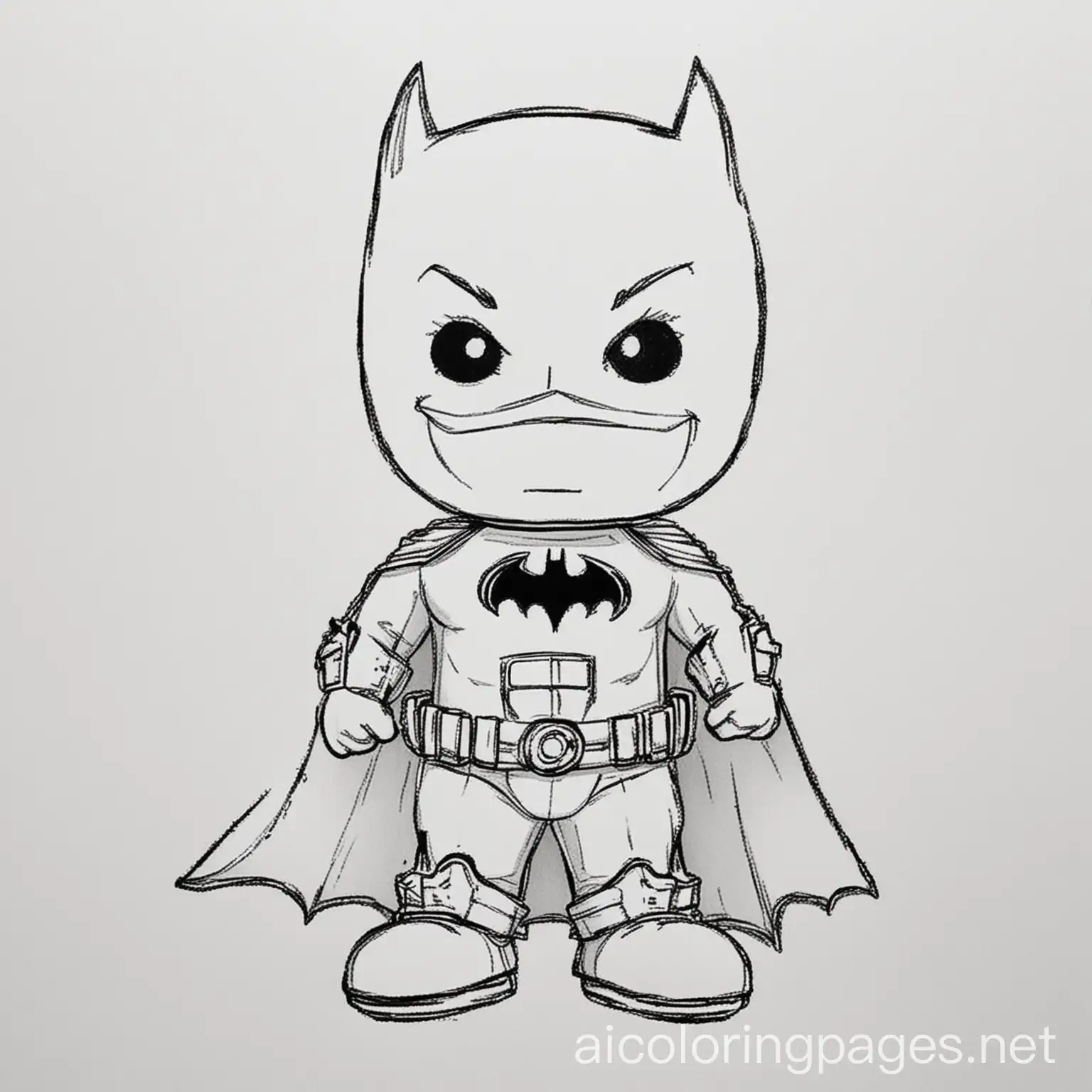 Simple-Coloring-Page-Cute-Batman-in-Black-and-White-Line-Art