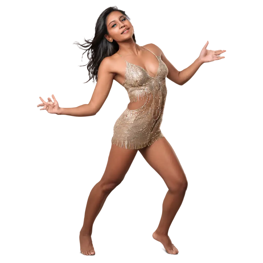 Nude indian woman dancing on ice