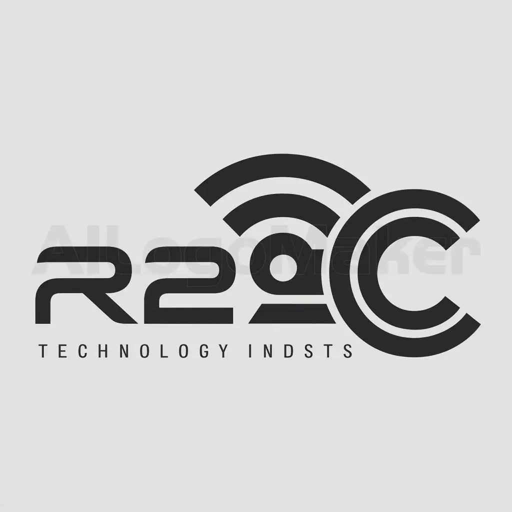 a logo design,with the text "R2C", main symbol:wifi,complex,be used in Technology industry,clear background