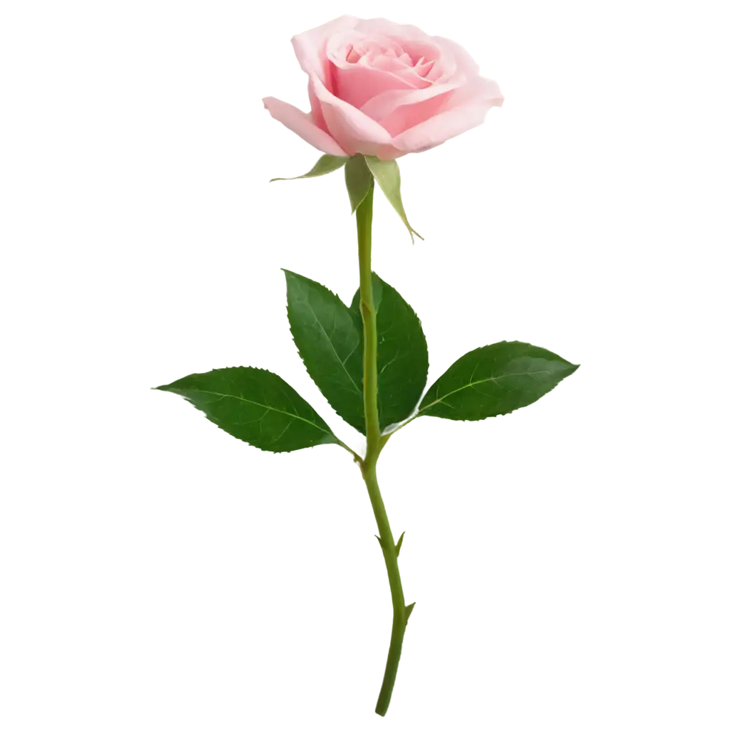 Exquisite Single Light Pink Rose Flower PNG Enhance Your Content with ...