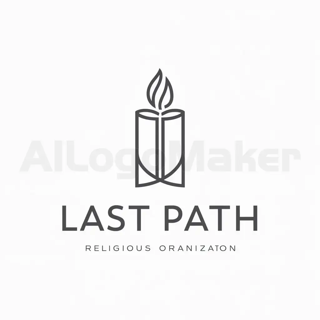 a logo design,with the text "Last Path", main symbol:svecha,Minimalistic,be used in Religious industry,clear background