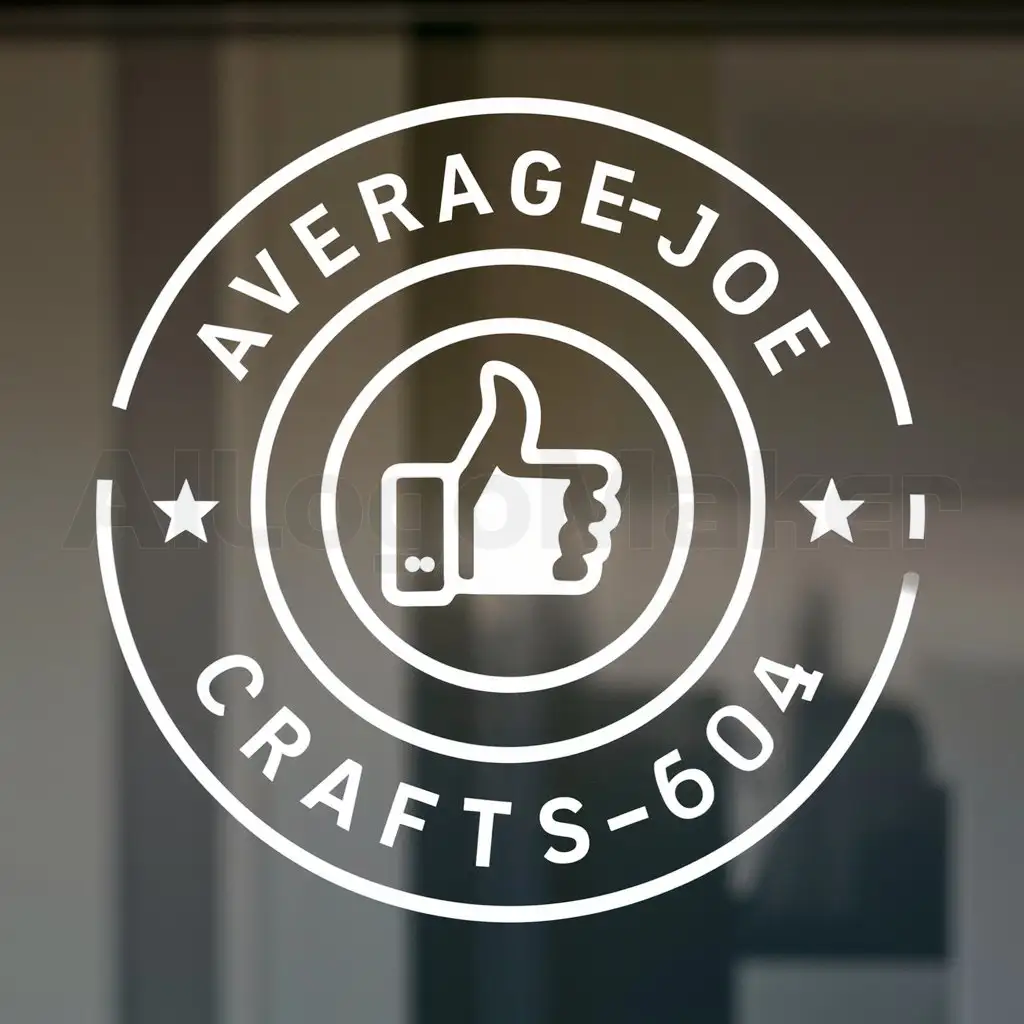 a logo design,with the text "AverageJoeCrafts604", main symbol:a circle with the logo written inside it with a second circle inside that with a thumbs up in the middle,Moderate,clear background