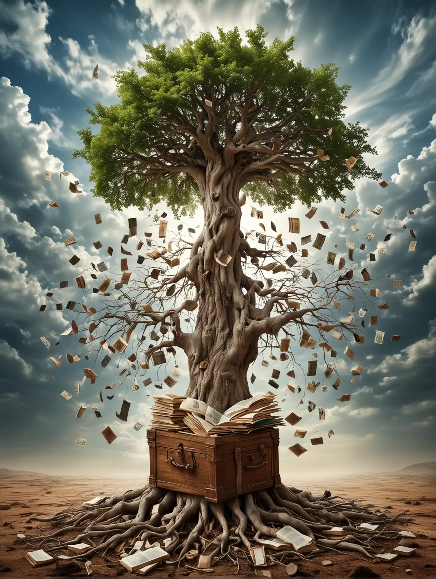 Majestic-Tree-with-Roots-Connecting-Earth-and-Sky-Angels-and-Treasure-Chest