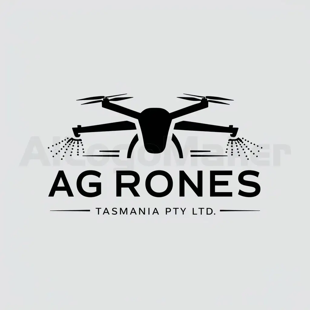 a logo design,with the text "AG Drones Tasmania Pty Ltd", main symbol:spraying drone,Moderate,be used in Technology industry,clear background